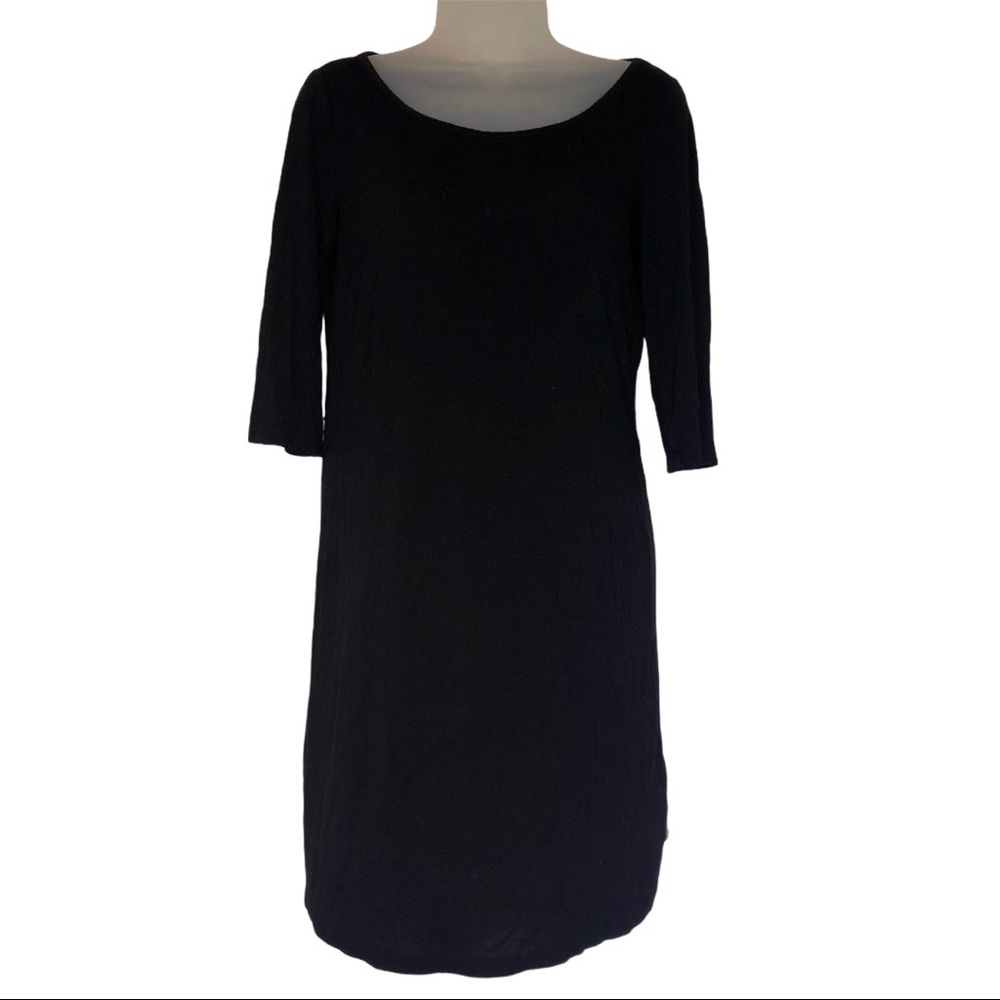 Black 3/4 Sleeve Casual Dress Fall Winter